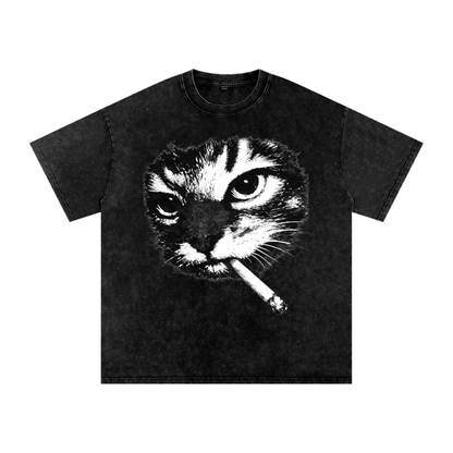 Snow Washed Oversized Cotton T-Shirt