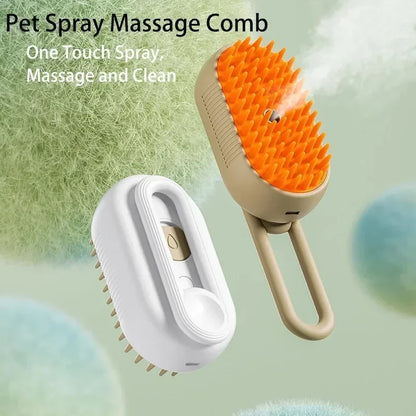 Steamy Dog Brush Electric Spray Cat Hair