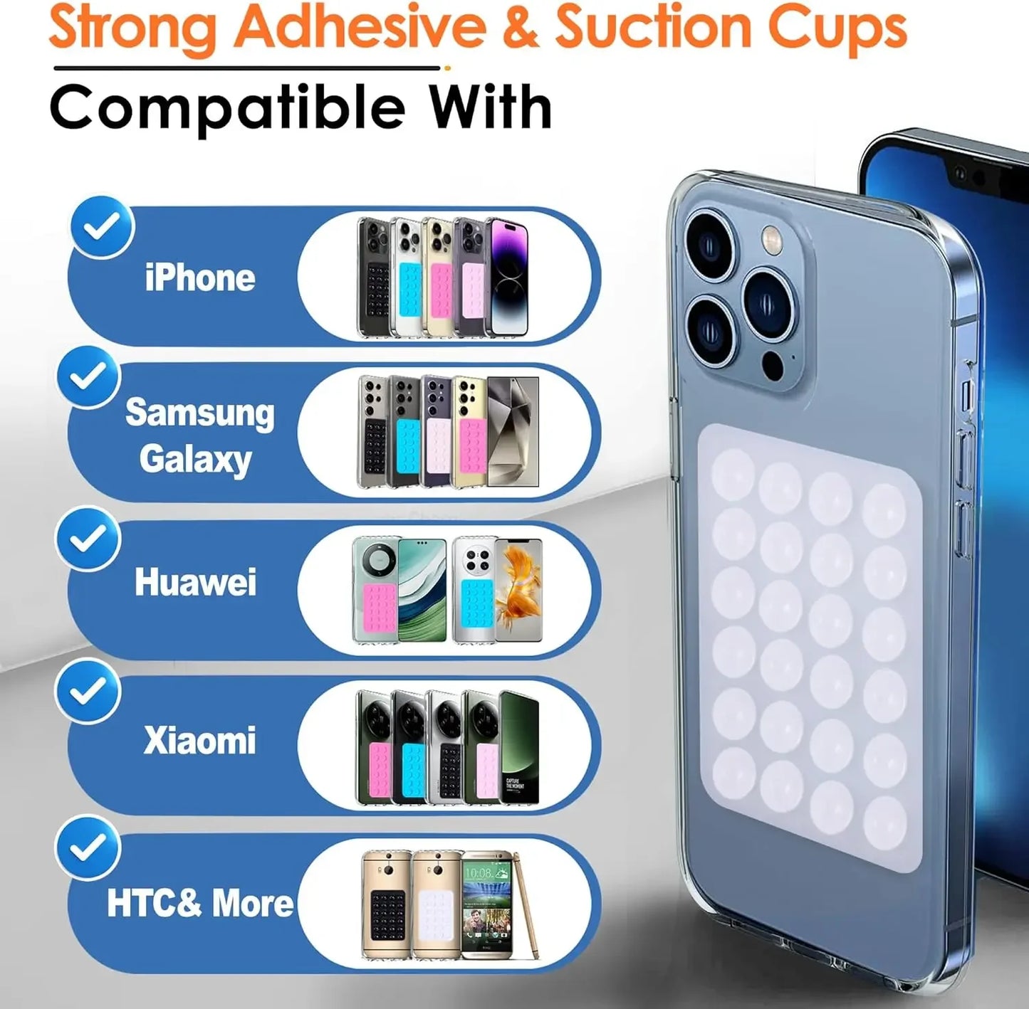 Silicone Suction Cup Phone Holder Mount Double-Sided