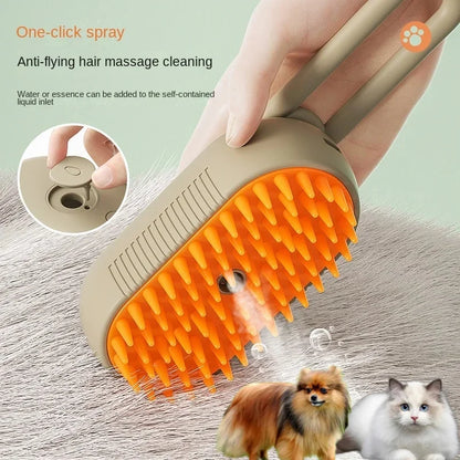 Steamy Dog Brush Electric Spray Cat Hair