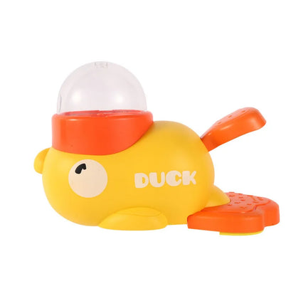 Dog, cat, pet feeder, little yellow duck